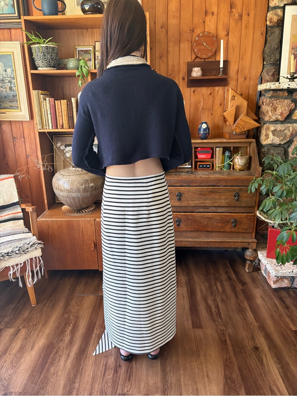 TIBI Silk Stripe Avant Garde Quiet Luxury Skirt 4 - Picture 8 of 8